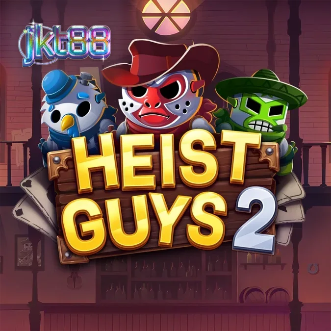 Tampilan visual slot Heist Guys 2 dengan tema perampokan yang dinamis